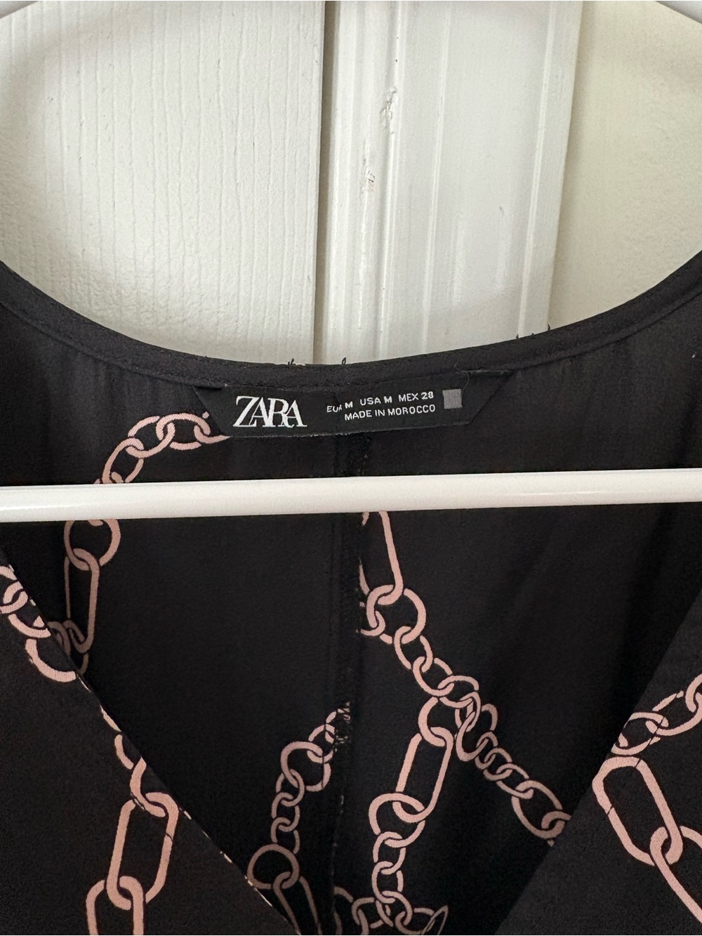 Zara Black Chain-Print Ruffle Mini Dress - Picture 4 of 4